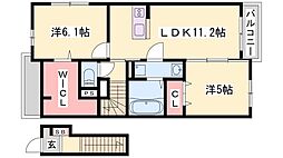 エスペランサ天神4 2LDKの間取図画像