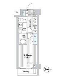 東京メトロ丸ノ内線 西新宿駅 徒歩8分の賃貸マンション 1階1Kの間取り