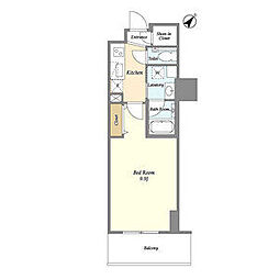 京王線 初台駅 徒歩6分の賃貸マンション 18階1Kの間取り
