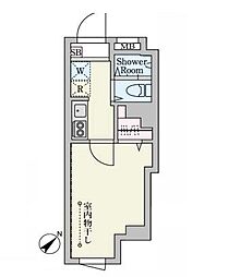 都営大江戸線 西新宿五丁目駅 徒歩2分の賃貸マンション 1階1Kの間取り