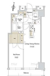 東京メトロ丸ノ内線 西新宿駅 徒歩6分の賃貸マンション 13階1LDKの間取り