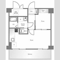 中野弥生町スカイハイツ 1LDKの間取図画像