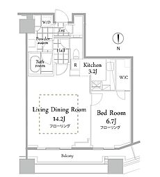 コンシェリア西新宿タワーズウエスト 1LDKの間取図画像