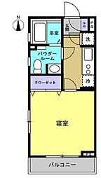 ドゥ・ミル・レジデンス 1Kの間取図画像