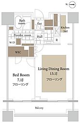 コンシェリア西新宿タワーズウエスト 1LDKの間取図画像