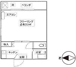 アークビル新中野 1Kの間取図画像