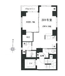 モン・シャトー中野桃園館 1LDKの間取図画像