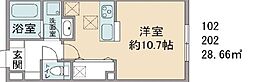ラシーネ東中野 ワンルームの間取図画像