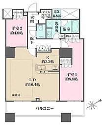 ザ・パークハウス西新宿タワー60 2LDKの間取図画像