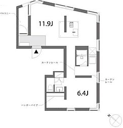 シモメアパートメント 1LDKの間取図画像