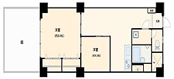 東中野秀和レジデンス 2DKの間取図画像