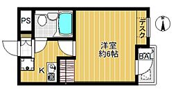 スカイコート新宿5 1Kの間取図画像