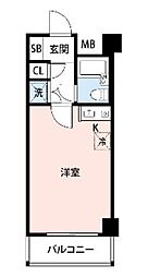 ラミアール中目黒 ワンルームの間取図画像