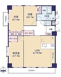 コスモウィングス浦和原山 3LDKの間取図画像