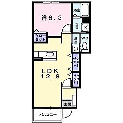 SerenoUnoB 1LDKの間取図画像