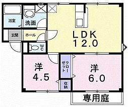 パルシャス野本1 2LDKの間取図画像