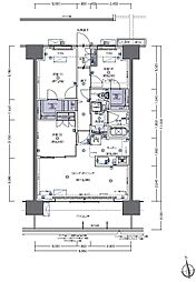 レーベン宮崎ONE TOWER 404号 3LDKの間取図画像