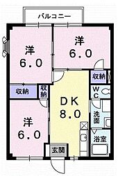 ファミリーハイツ 3DKの間取図画像