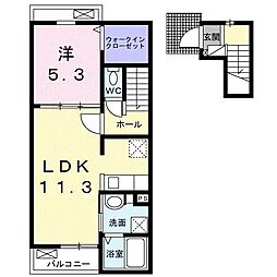 ヴェル・ドミールK 1LDKの間取図画像