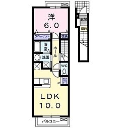 カーサ・はなみずき 1LDKの間取図画像