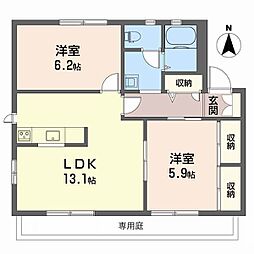 ウエストフィールドD 2LDKの間取図画像