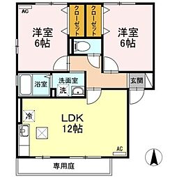 セジュール郷 2LDKの間取図画像