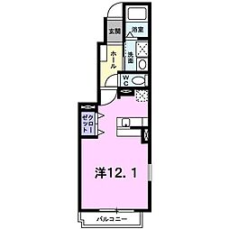 パストラーレ道後C ワンルームの間取図画像