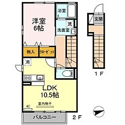 ルーチェ山内 1LDKの間取図画像