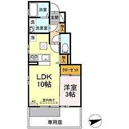 ルーチェ山内 1LDKの間取図画像
