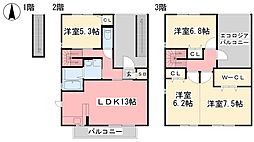 グリーンパーク西石井 4LDKの間取図画像