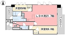 クレアホームズ松山千舟町 2LDKの間取図画像