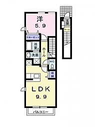 アルカンシエルNB 1LDKの間取図画像