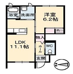 スパジオコモド蔵1 1LDKの間取図画像