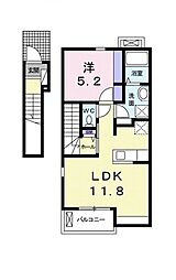 ル・バンブー空港通 1LDKの間取図画像