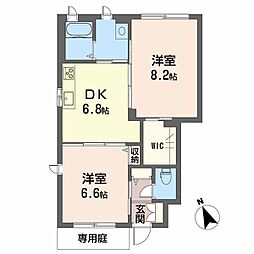 プレミアス東野 2DKの間取図画像