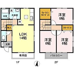 ローズコートC 3LDKの間取図画像