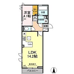 セジュールエムシー 1LDKの間取図画像