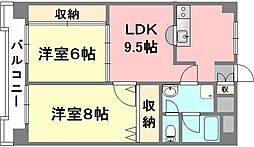 フェリオ市駅西1 3DKの間取図画像