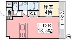 ルナピエーノ 1LDKの間取図画像