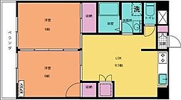エクシード久万ノ台 2LDKの間取図画像