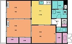 エクシード久万ノ台 3DKの間取図画像