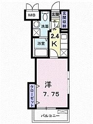 アプレザンレーヴ 1Kの間取図画像