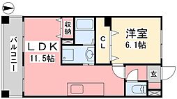フィネス白方 1LDKの間取図画像