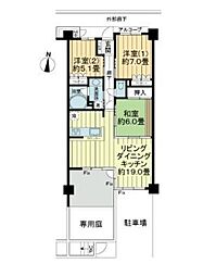 サーパス道後公園南 3LDKの間取図画像