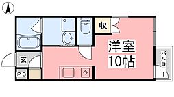 ジャンヌ喜与町 1Kの間取図画像