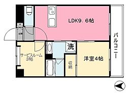 アスティオン本町 1SLDKの間取図画像