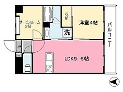 アスティオン本町 1SLDKの間取図画像