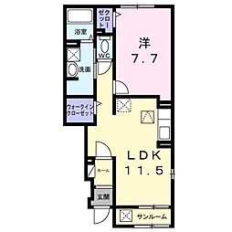 ガーデンKOSAKA 1LDKの間取図画像