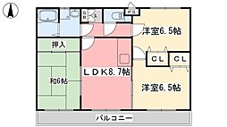 ユーミー古川北 3DKの間取図画像