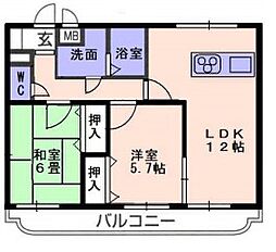 POLARIS 2LDKの間取図画像